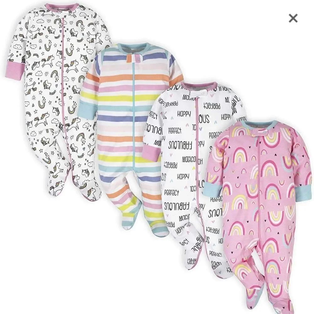 Onesies Brand Baby 4-Pack Sleep 'N Play Footies Multi Pack